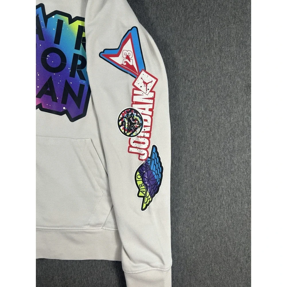 Air Jordan Kids Jumpman Sticker‎ Logo Hoodie White 10-12YRS Medium